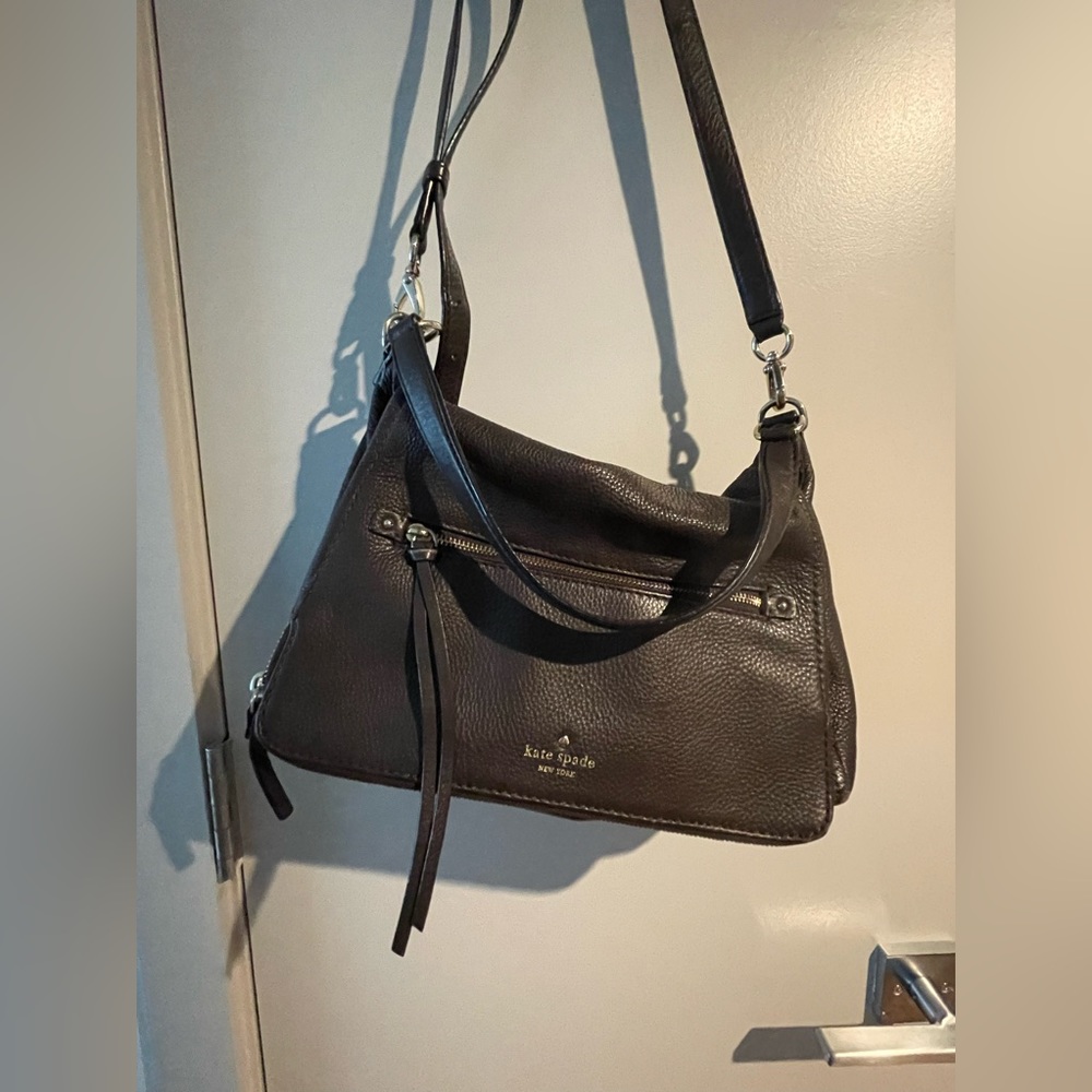 Kate Spade brown leather crossbody with hidden layer